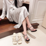 Rhinestone Transparent High Heel Slide - Image 9