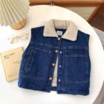 Thick Fleece-Lined Denim Vest - Image 9