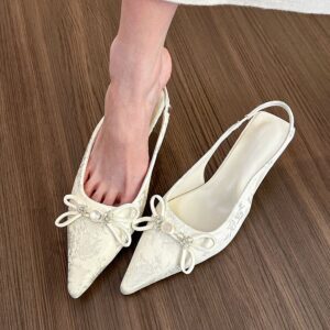 Pointed-Toe Bow High Heel
