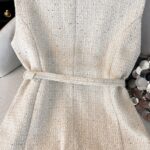 Textured Sequin Belted Sleeveless Vest - Image 3