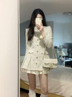 French Style Elegant Floral Mini Dress - Image 2