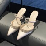 Pointed-Toe Rhinestone Mule Heels - Image 5