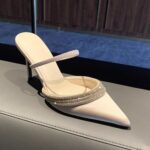 Pointed-Toe Rhinestone Mule Heels - Image 3