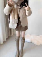 Women’s Round-Neck Tweed Jacket with Quilted Lining - Image 5