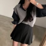 Retro Korean Striped Oversized Long Sleeve Shirt - Image 2