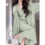 Knit Cardigan and Bodycon Sweater Dress Set - Image 2