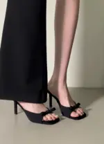 Polka Dot Bow High Heel Slide - Image 2