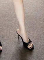Polka Dot Bow High Heel Slide - Image 5
