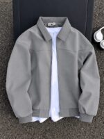 Unisex Tie-Dye PU Leather Harrington Jacket