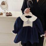Baby Girl Peter Pan Collar Rabbit Embroidered Dress