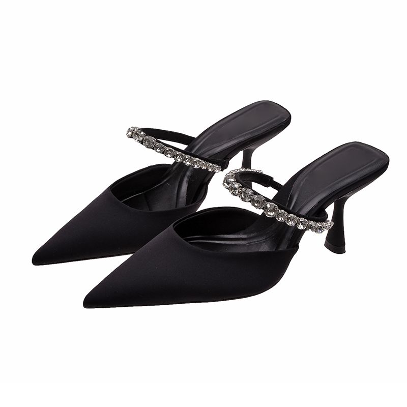 e841b7c8-ff96-49de-abfb-a9bb644f5c39 Pointed-Toe Rhinestone Strap Heels - Image 1